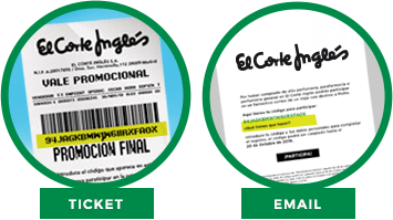 Tickets y email el Corte Inglés