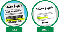 Tickets y email el Corte Inglés